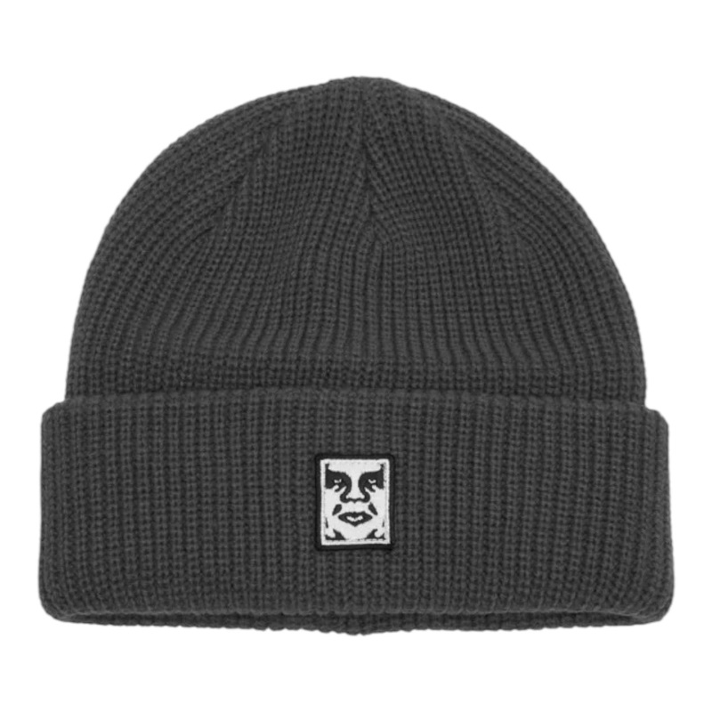 OBEY MID ICON PATCH CUFF BEANIE BLACK OS