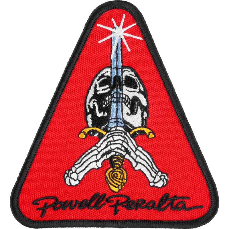 Powell Peralta Skull & Sword 4.25″ Red Skateboard Patch