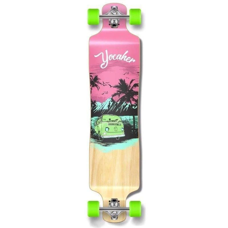 Punked Lowrider Double Drop VW Pink N’ Mint 40″ Longboard Complete
