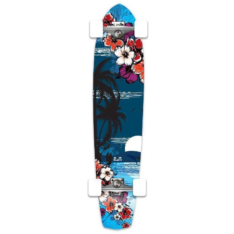 Punked Tropical Night Slimkick Longboard Complete