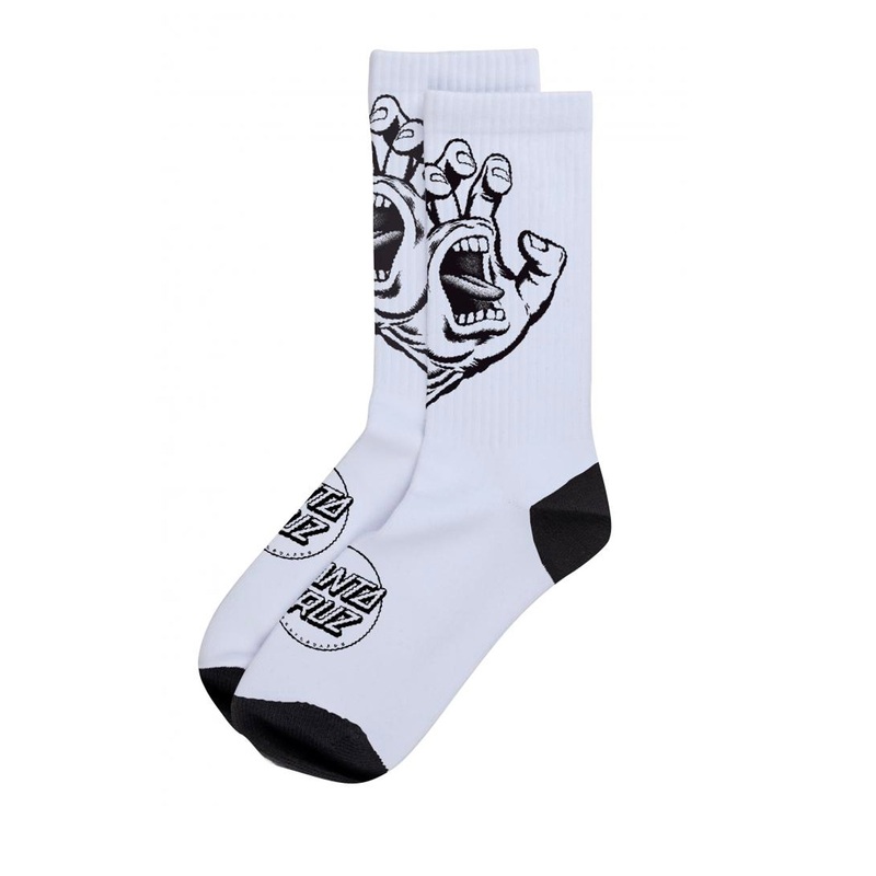 Santa Cruz Sock Screaming Hand Mono Sock – White