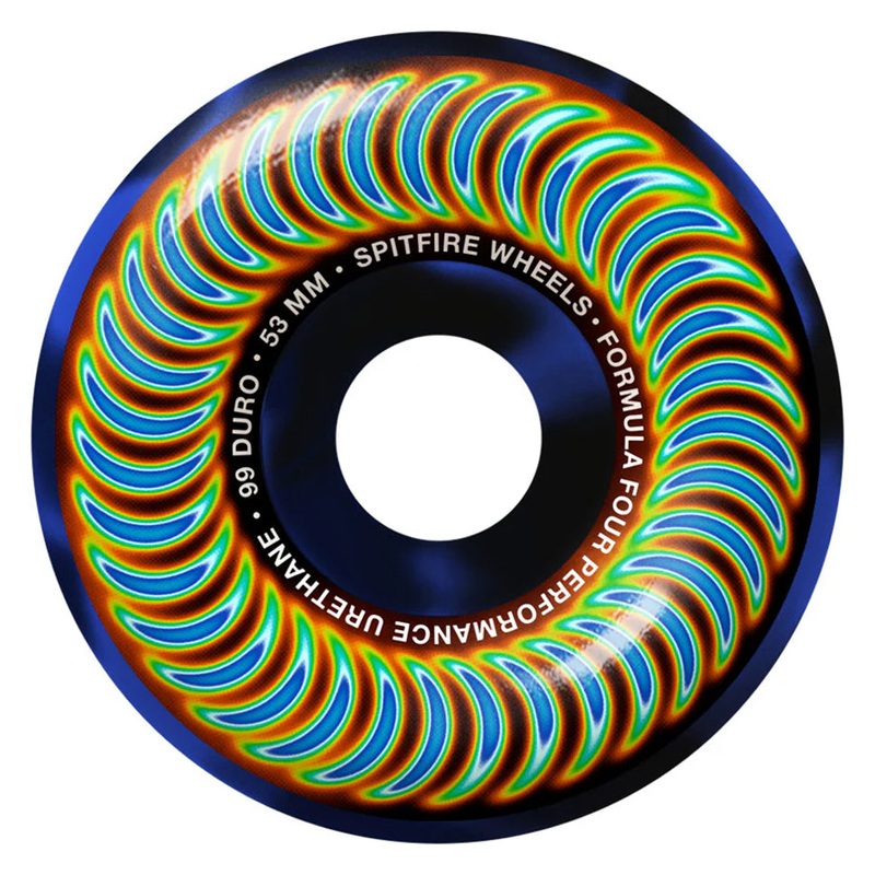 Spitfire Radioactive Swirl Classic Formual Four 99D Wheels Black/ Blue Swirl 53mm
