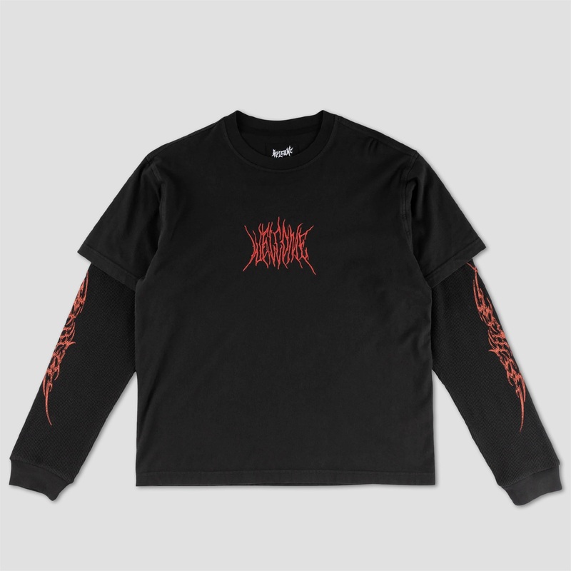 Welcome Caste Layered Longsleeve Knit Black / Red Small