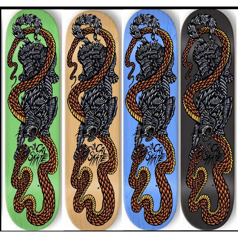 “Wolf Bat- By Dennis McNett” Assorted Sized Deck by Cal Skate Skateboards 8.0″