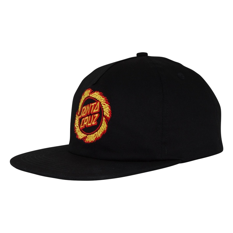 Flamed Ring Dot Snapback Santa Cruz Hat Black/Grey OS