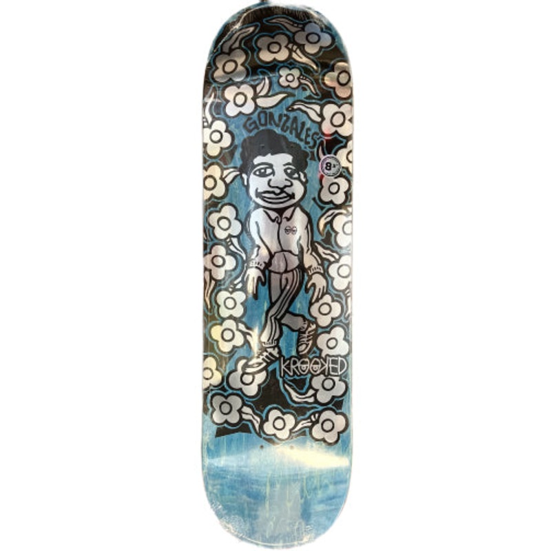 Krooked Mark Gonzales Sweatpants Foil Skateboard Deck Blue 8.5″ 8.5″