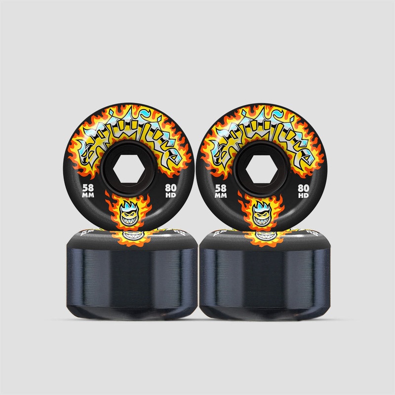 Spitfire 80 Conical 58mm Full Chrome Venom Skateboard Wheels Black