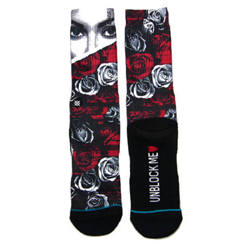 Stance Blocked Crew Socks Red Large