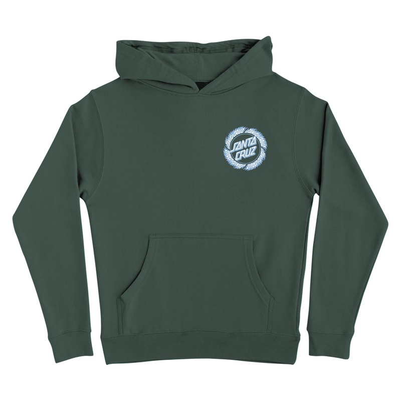 Flame Ringed Dot Youth Santa Cruz Hoodie Pigment Alpine Green S