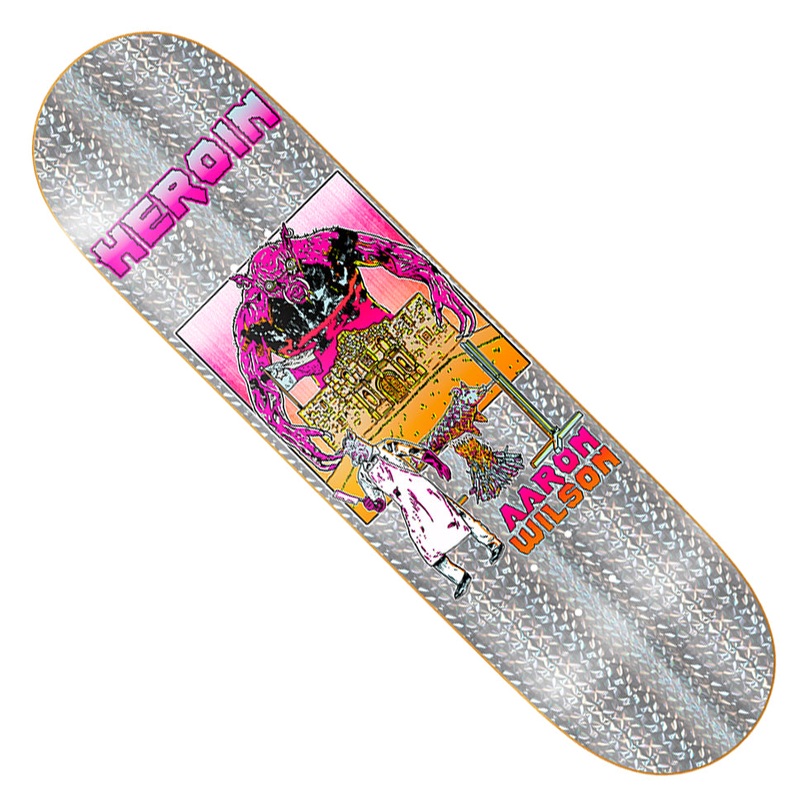 Heroin Skateboards Aaron Wilson Hellscape Deck Gray 8.5 x 32 WB:14.5