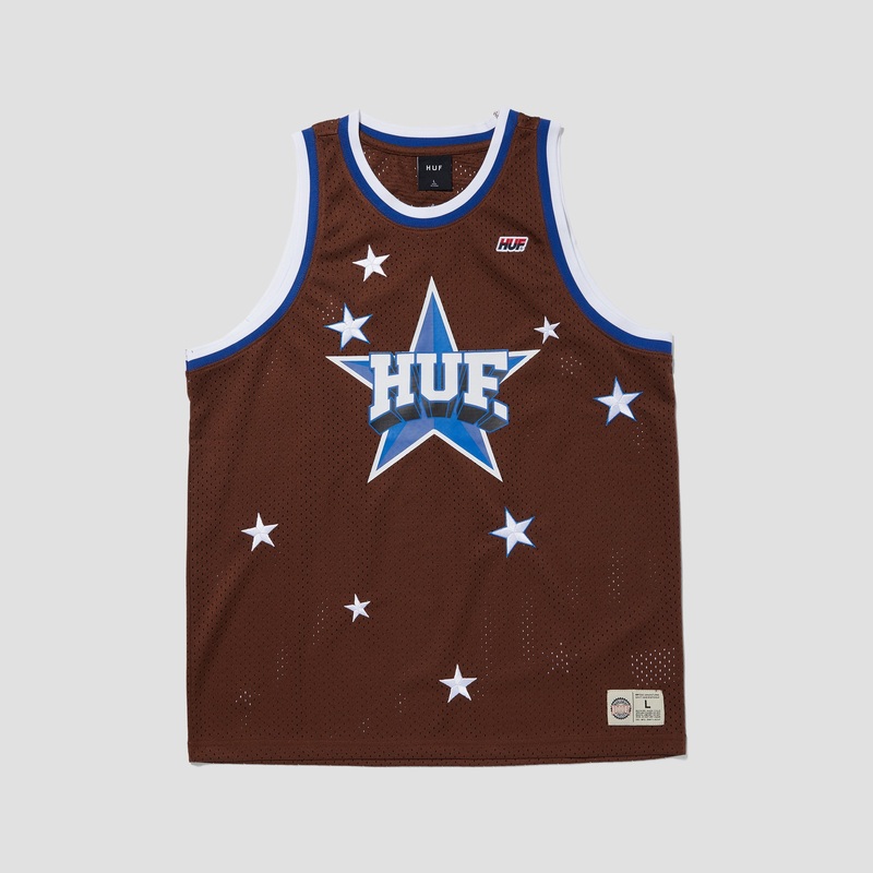 Huf All Star Basketball Jersey Brown Small