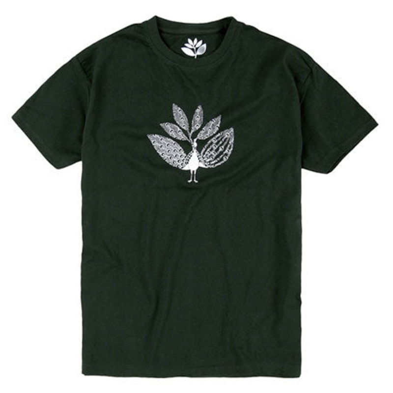 Magenta Peacock T Shirt Green Large