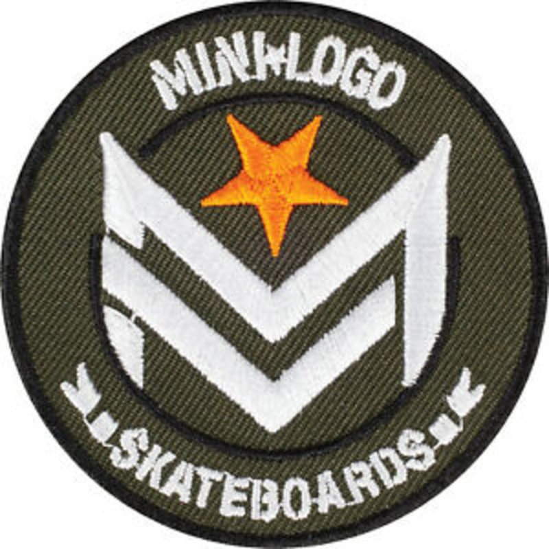 Mini Logo Chevron Army / White Patch – 2.5″ Skateboard Patch