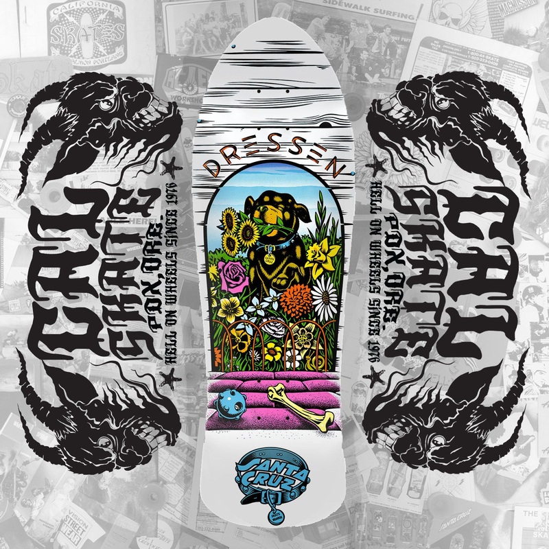 Santa Cruz “Eric Dressen- Pup” White Dip 9.5″ Reissue Deck