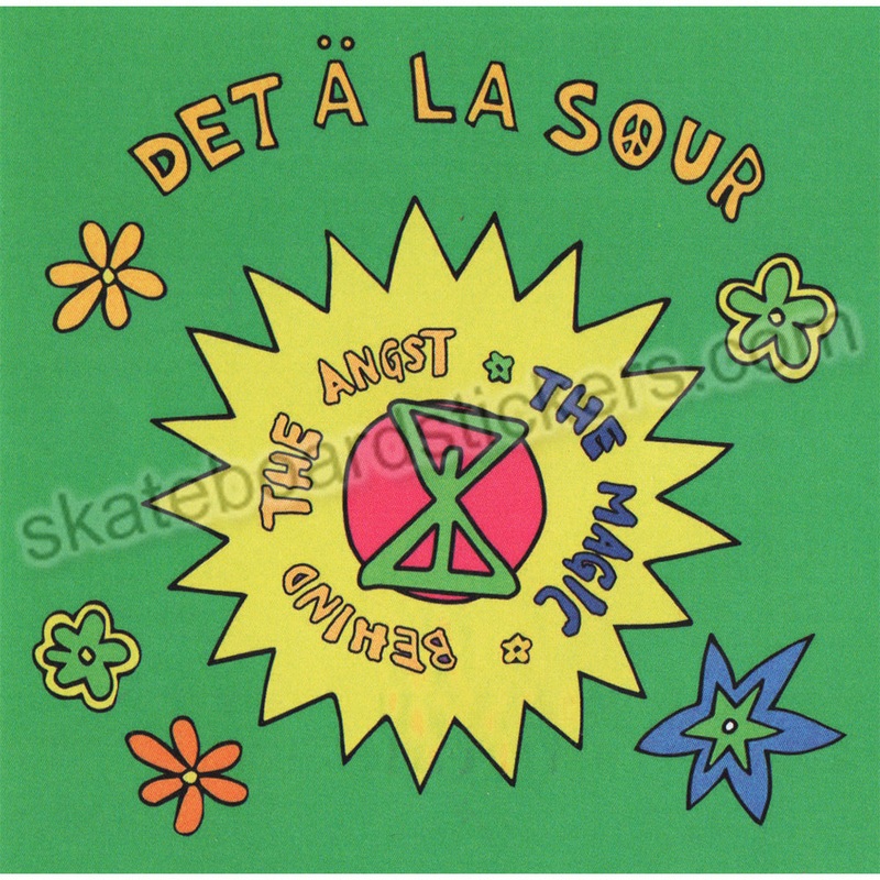 Sour Solution Skateboards – Det A La Sour Skateboard Sticker – 9.5cm across approx.