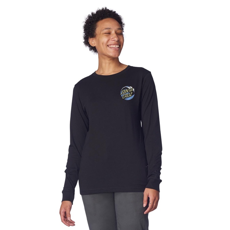 Wave Dot Womens Santa Cruz Longsleeve T-Shirt Black XS