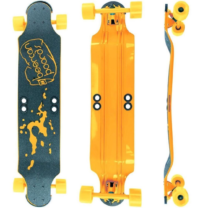 Beercan Yellow 38″ Root Beer Drop Down Longboard Complete