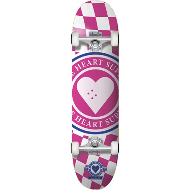 Heart Supply Insignia Check in Pink 7.75″ Skateboard Complete