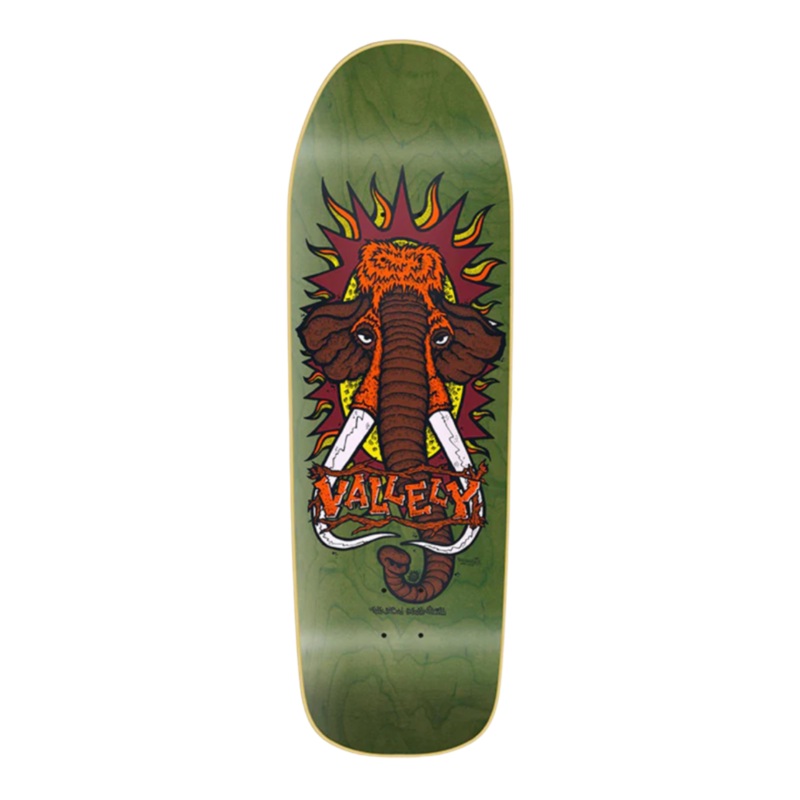 New Deal Mike Vallely Mammoth Green SP Re-Issue Deck 9.5 Assorted Stains 9.5