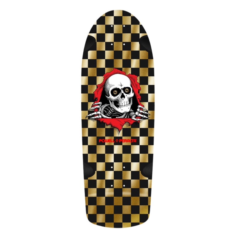Powell OG Ripper Checker Gold Foil Reissue 10.0″ Skateboard Deck 10.0″ WB 16.25″