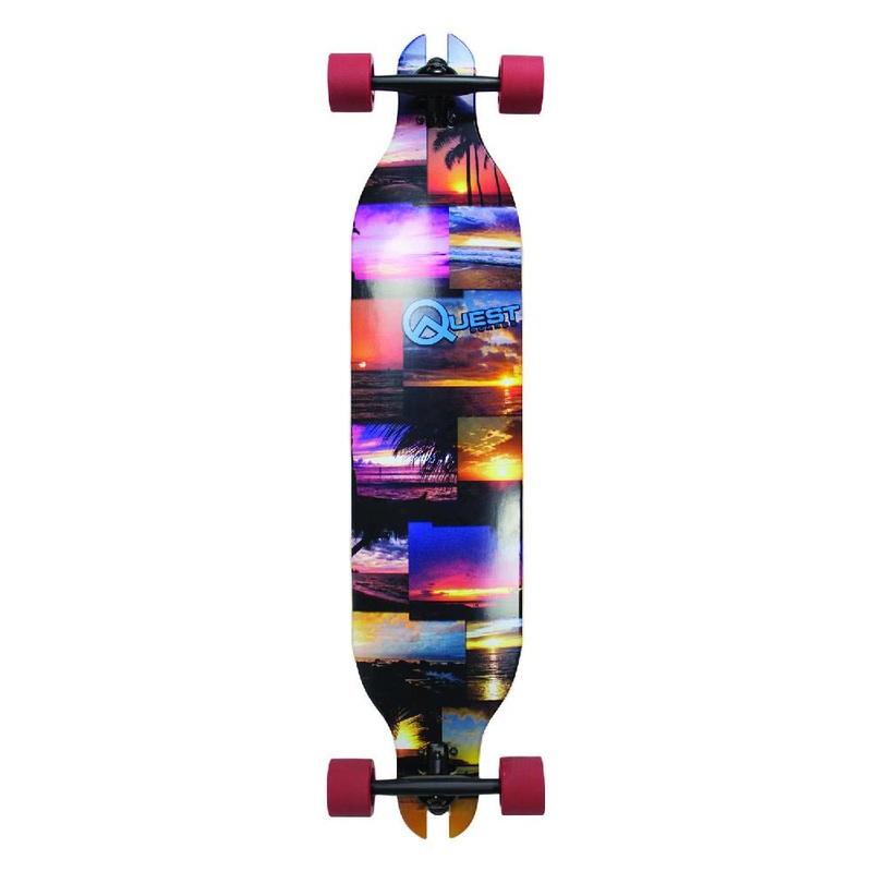 Quest Sunset Mosaic 41″ Drop Through Longboard Complete