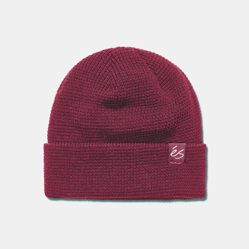 S Script Waffle Knit Beanie – Red
