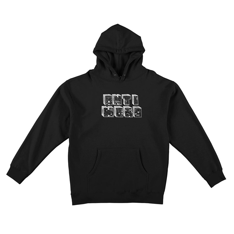 Anti-Hero Stacked Pullover Hooded Sweatshirt Black Medium