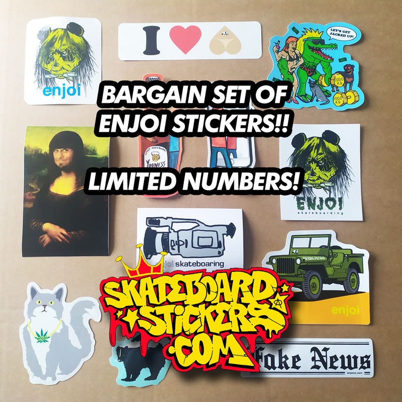 Bargain Set of 12 Enjoi Skateboards Stickers – More than 75% off!!