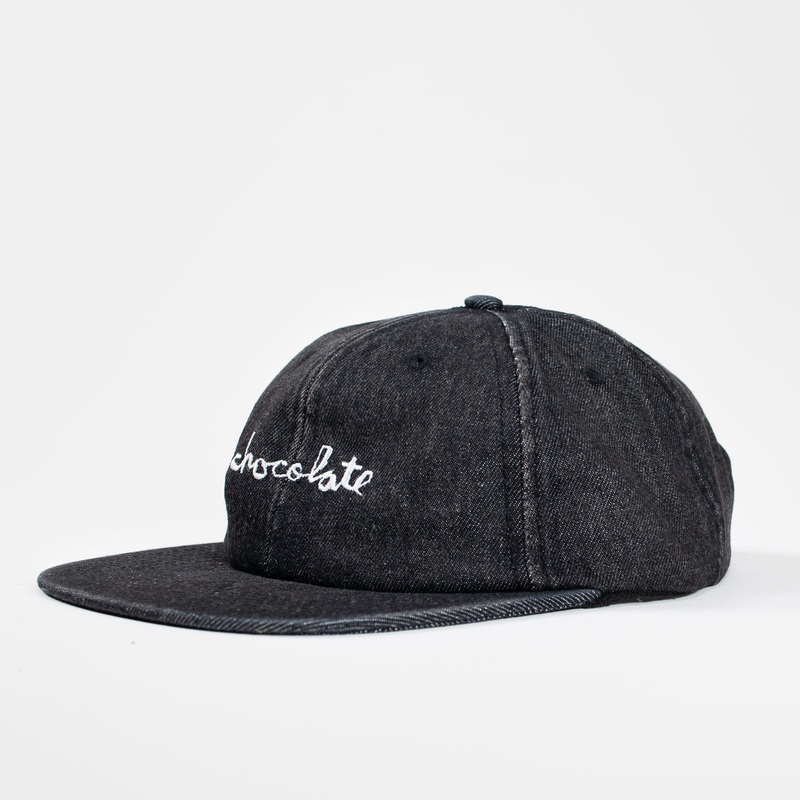 Chocolate 6-Panel Denim Hat – Black