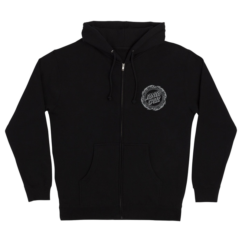 Flame Ringed Dot Mens Santa Cruz Zip Hoodie Black S