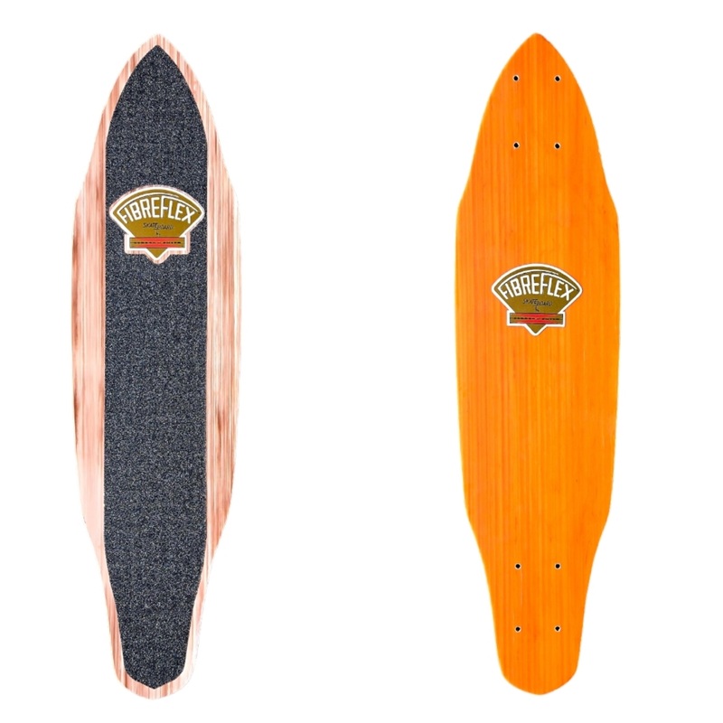 G&S Gordon & Smith FibreFlex Pro Slalom Skateboard Deck – BROWN ABSTRACT TOP / ORANGE BOTTOM