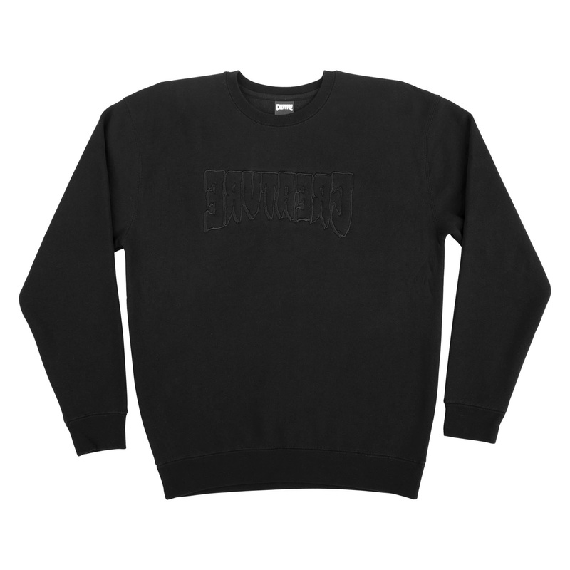 Mirror Logo Mens Creature Crew Neck Sweatshirt Black M