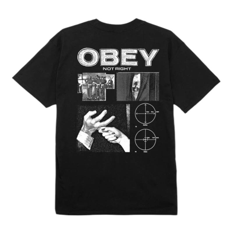 OBEY NOT RIGHT CLASSIC T-SHIRT BLACK S