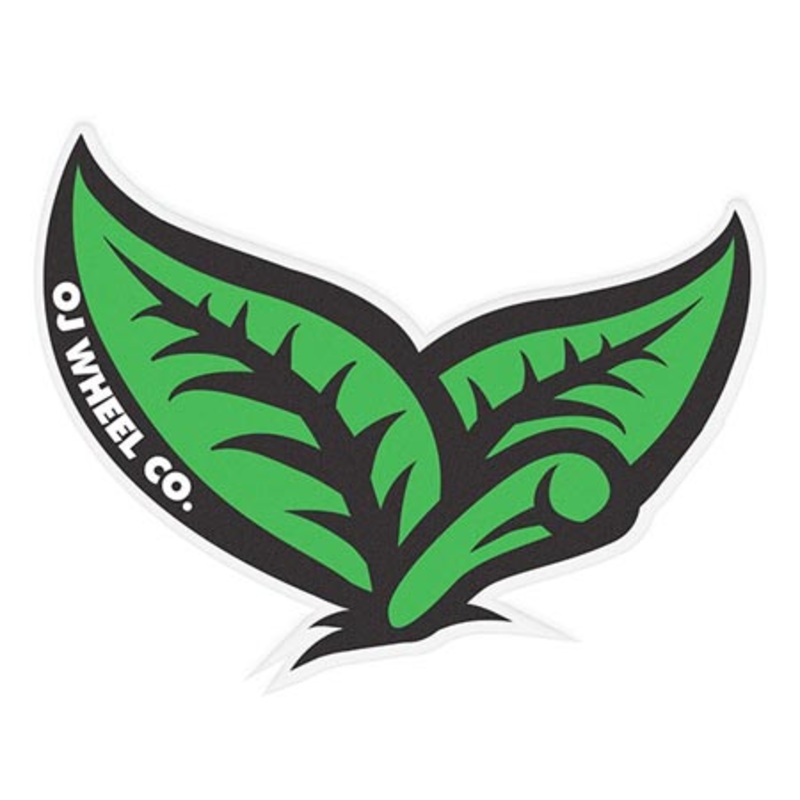 OJ 3 Leaf Sticker Green 3.5″ x 3″