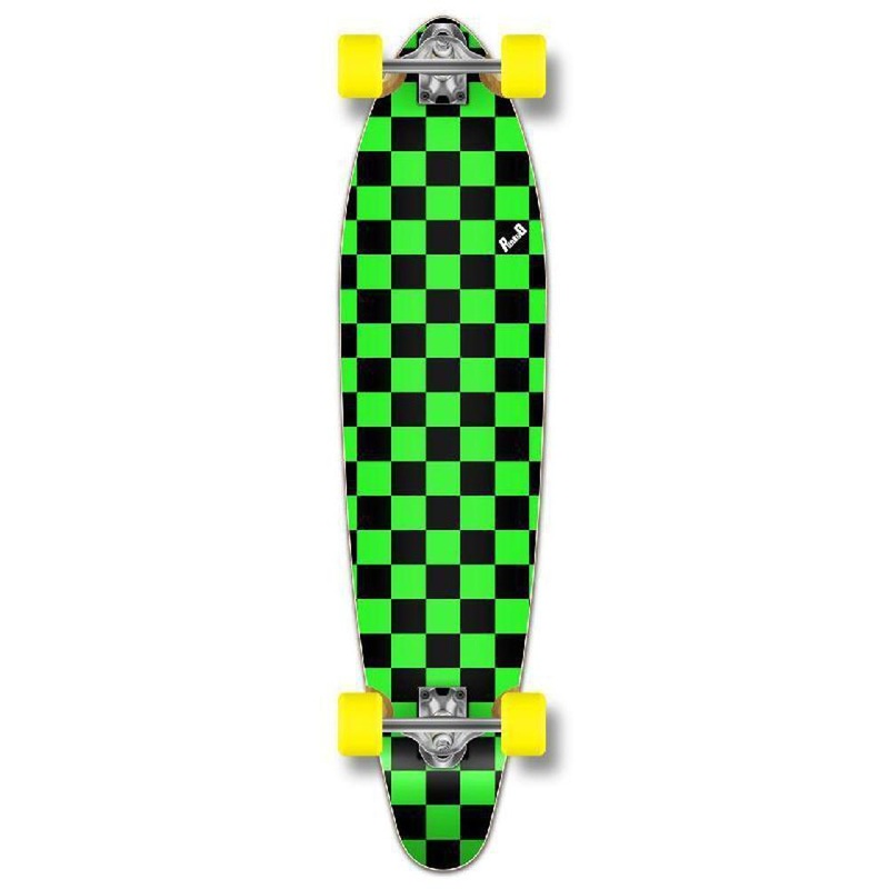 Punked Checkered Green Kicktail 40″ Longboard Complete