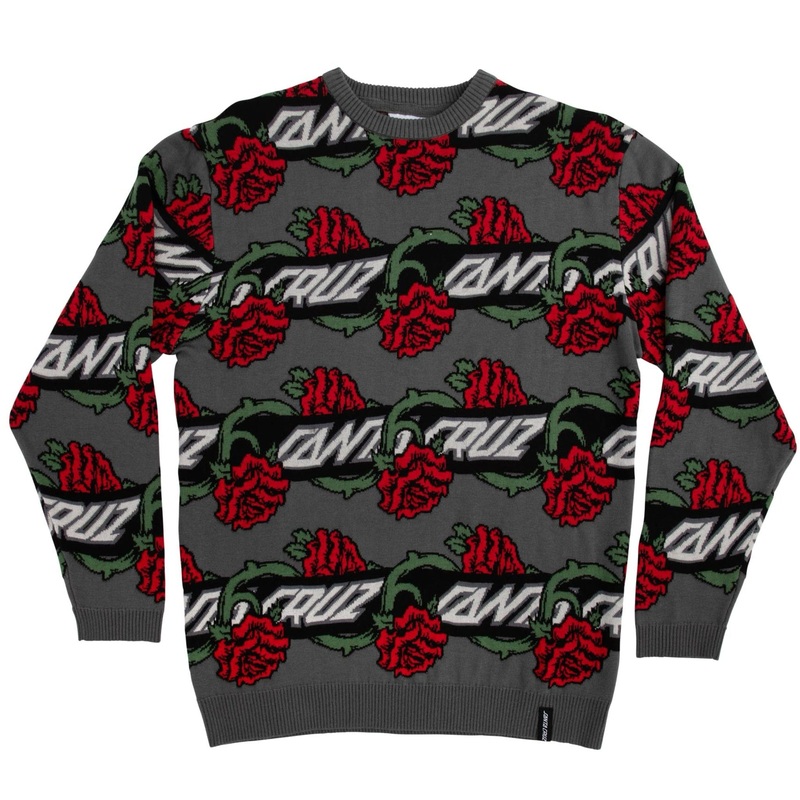 SANTA CRUZ DRESSEN ROSE VINE CREW SWEATER M