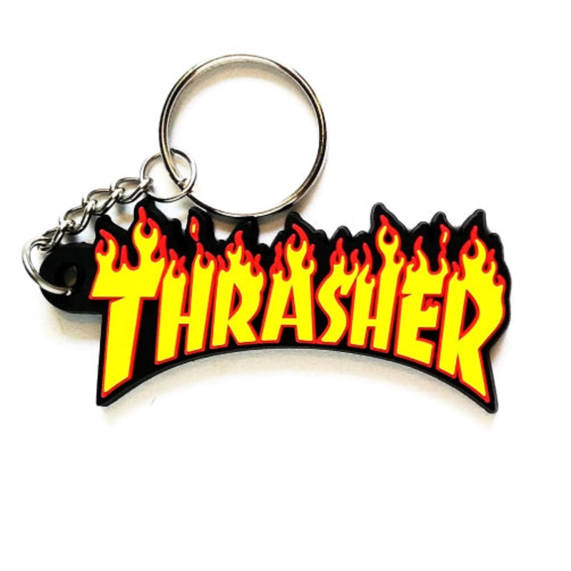 Thrasher Flame Logo Keychain