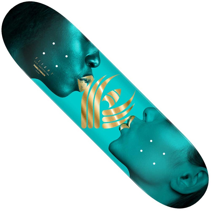 Kiss Teal Flight 8.13×31.45 Gold Foil Powell Peralta Deck