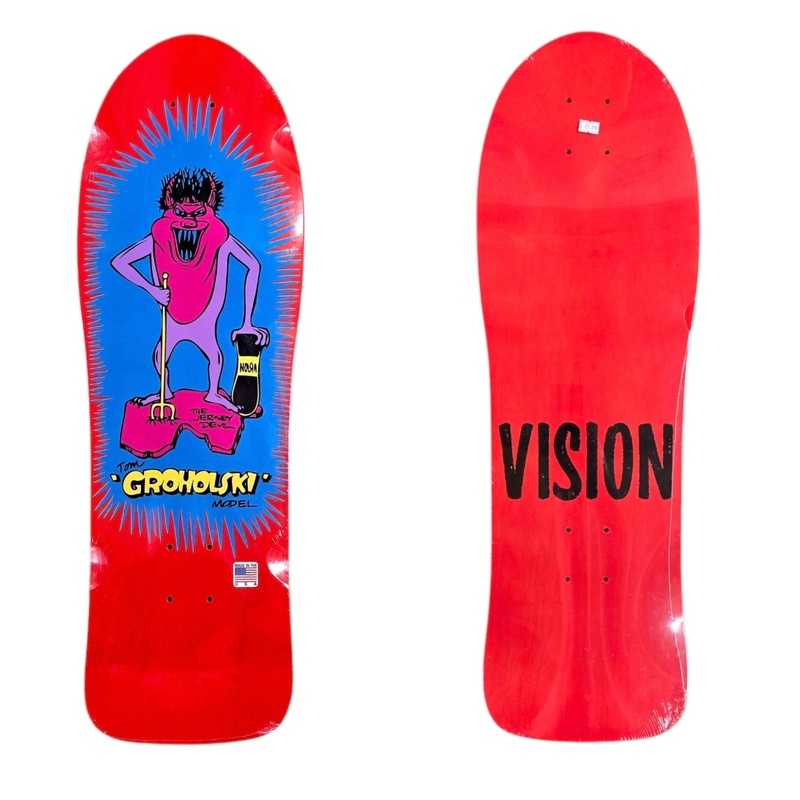 NEW Vision Tom Groholski Jersey Devil reissue Skateboard Deck Red/Blue