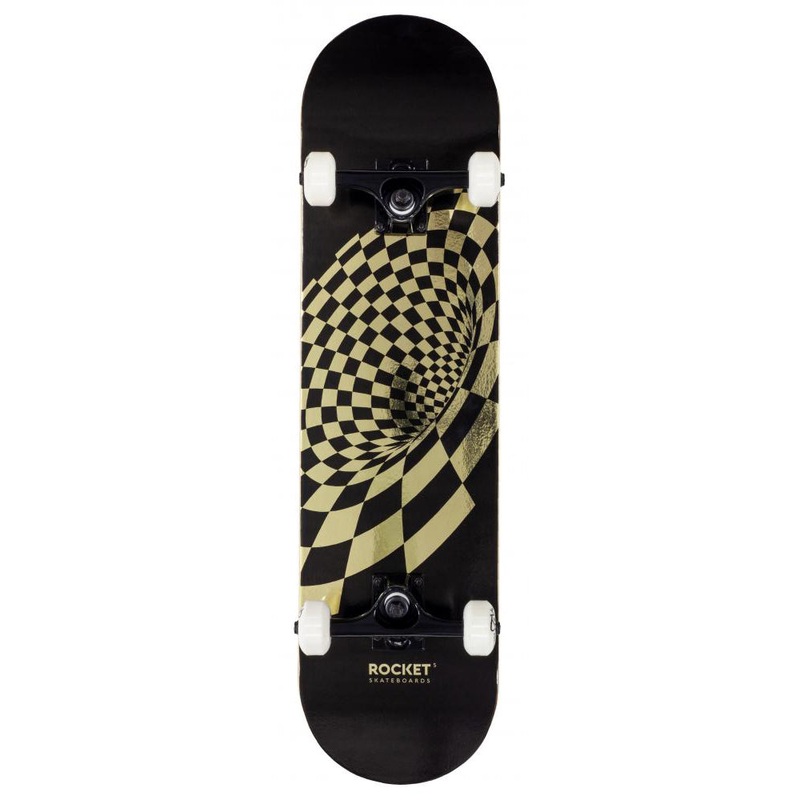 Rocket – 8″ –  Vortex Foil Complete Skateboard – Gold