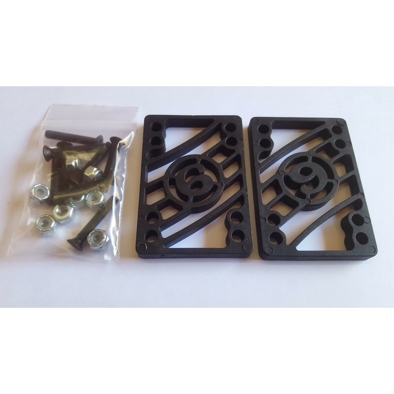 Sector 9 Hard Riser Pads – 1/4″ BLACK (with hardware)
