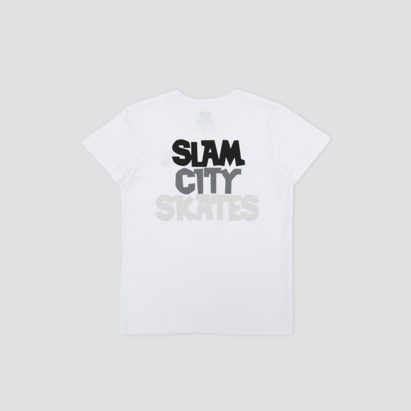 Slam City Classic Scale Logo Youth T-Shirt White 8/9 Years