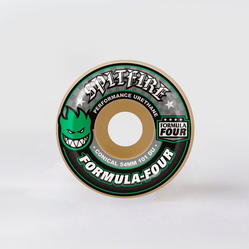 Spitfire – 54mm – 101D Formula Four Wheels Conical – Green Print 54mm