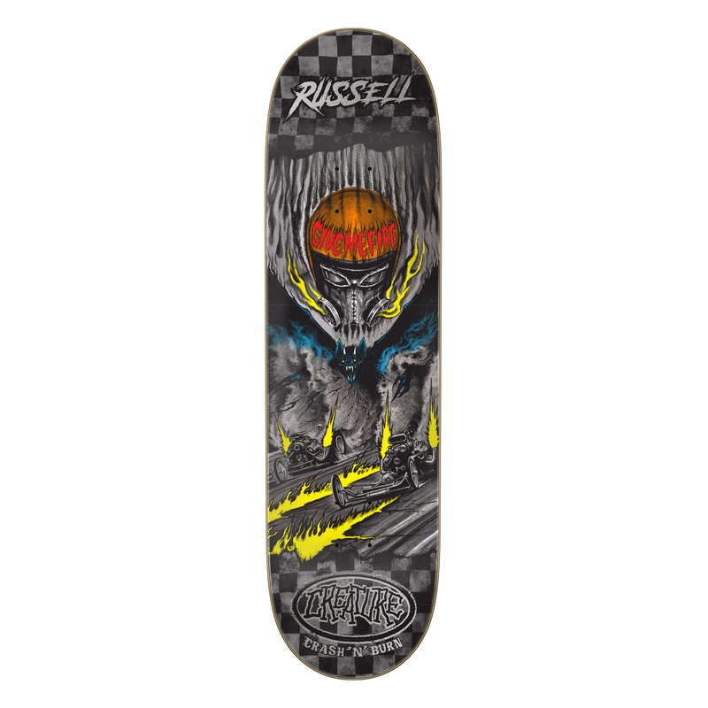 8.51in Russell Crash And Burn Creature Skateboard Deck No Color 8.51in x 31.88in
