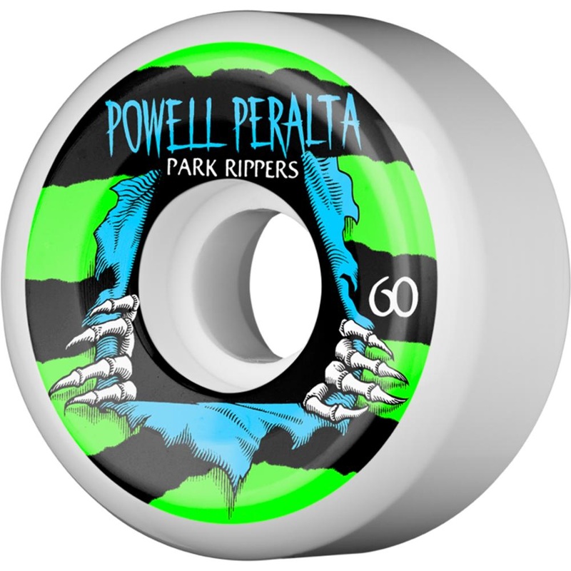 Powell Peralta Park Ripper II 60mm White/Green/Blue Skateboard Wheels