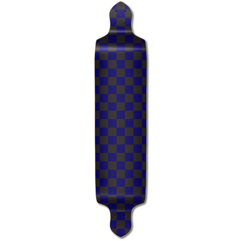 Punked Drop Down Longboard Deck – Checker Blue Deck