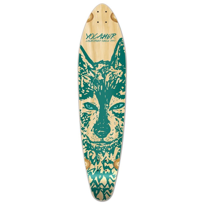 Punked Kicktail Longboard Deck – Spirit Animal WOLF Deck
