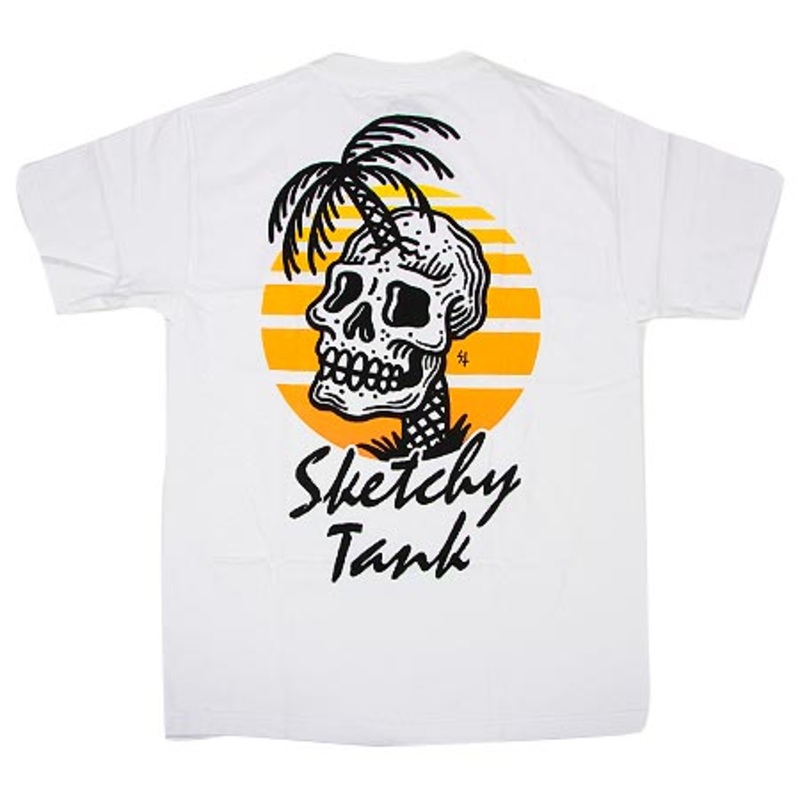 Sketchy Tank Sunset T Shirt White Extra Large