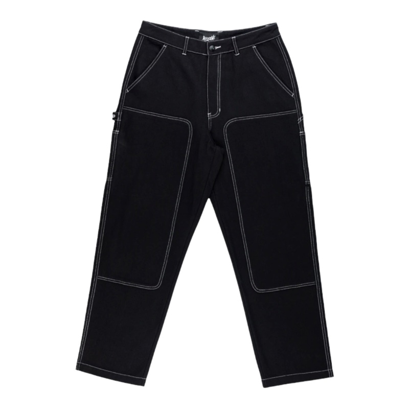 WELCOME BRACE DOUBLE-KNEE CANVAS CARPENTER PANT – BLACK 30