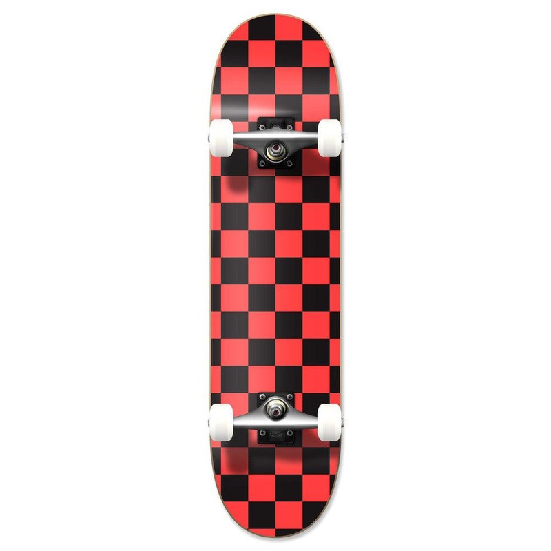 Yocaher Graphic Complete 7.75″ Skateboard – Checker Orange Complete